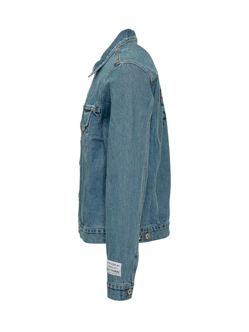 Denim Solid Shirt Collar Jacket