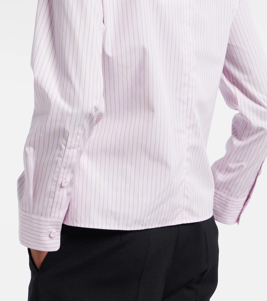 Pinstripe cotton poplin shirt