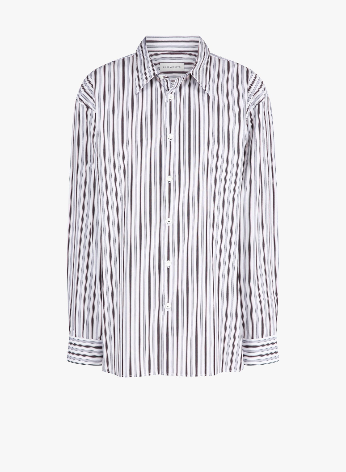 Striped Poplin Shirt — White