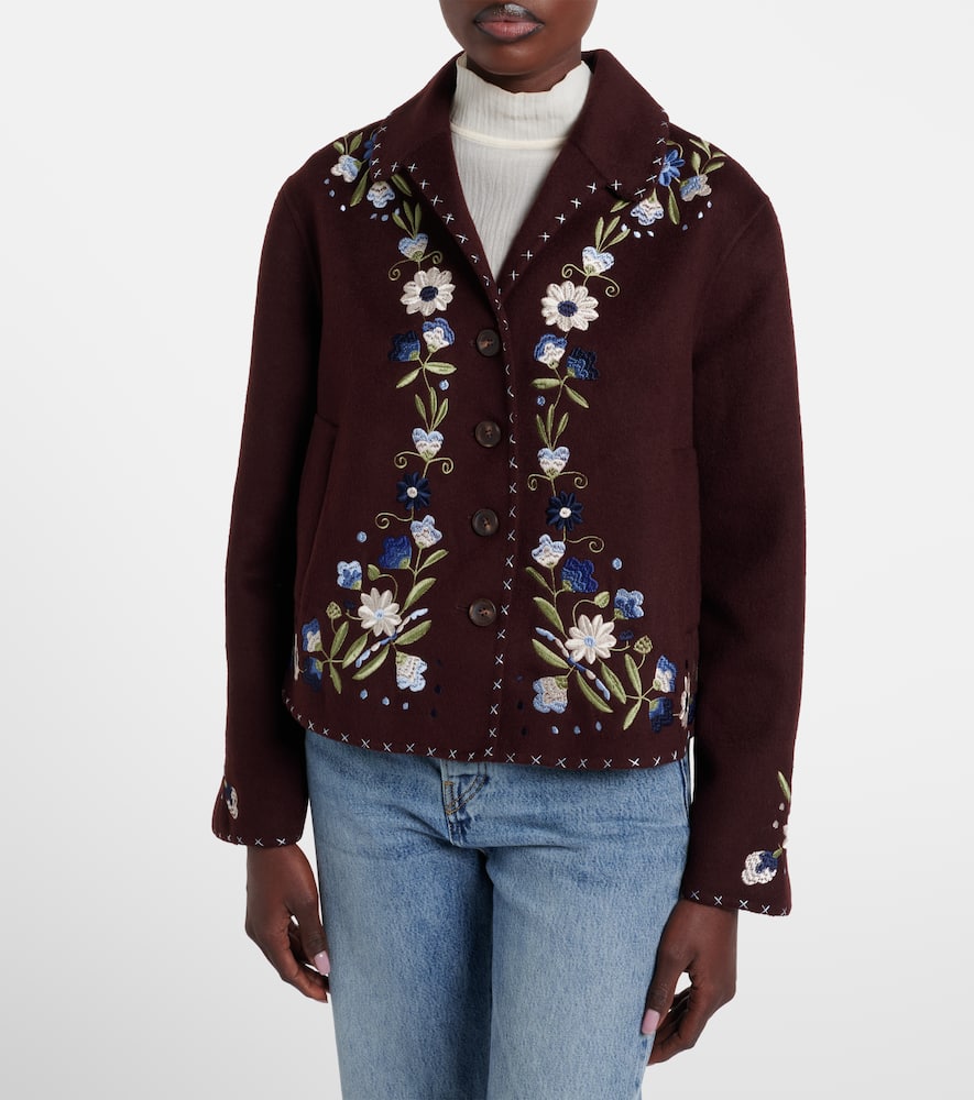 Jude embroidered wool-blend jacket