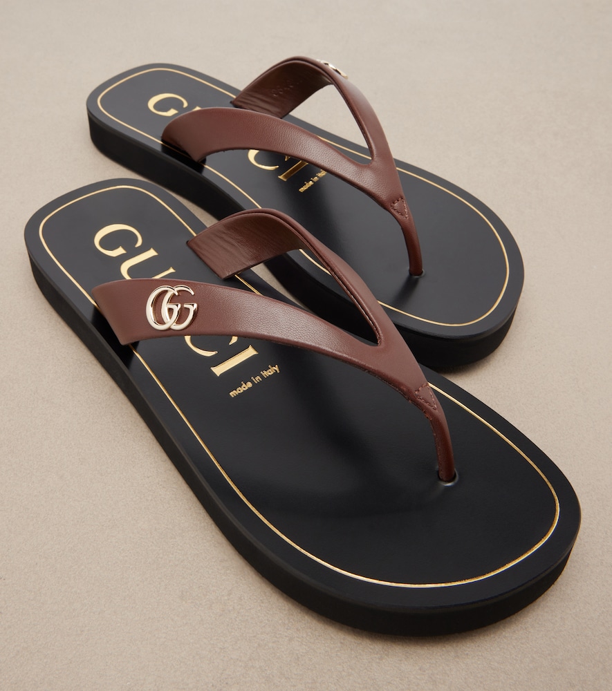 Mila Double G leather thong sandals