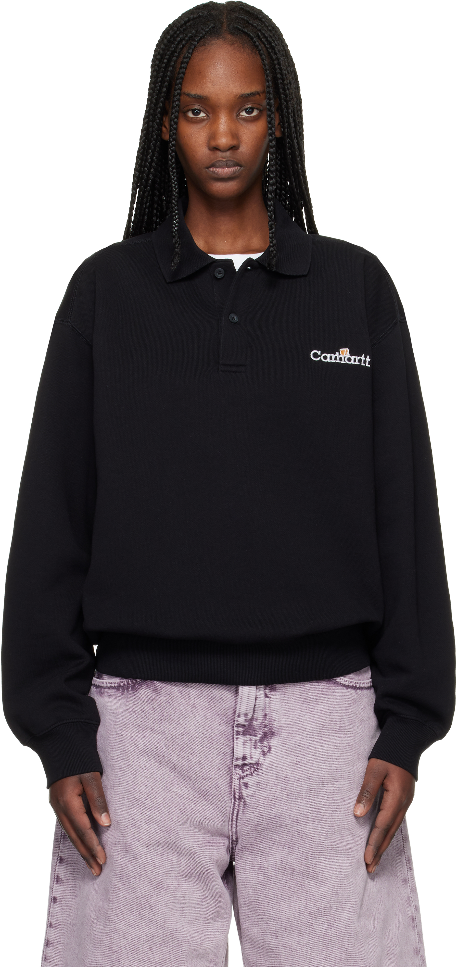 Black WIP Label Polo
