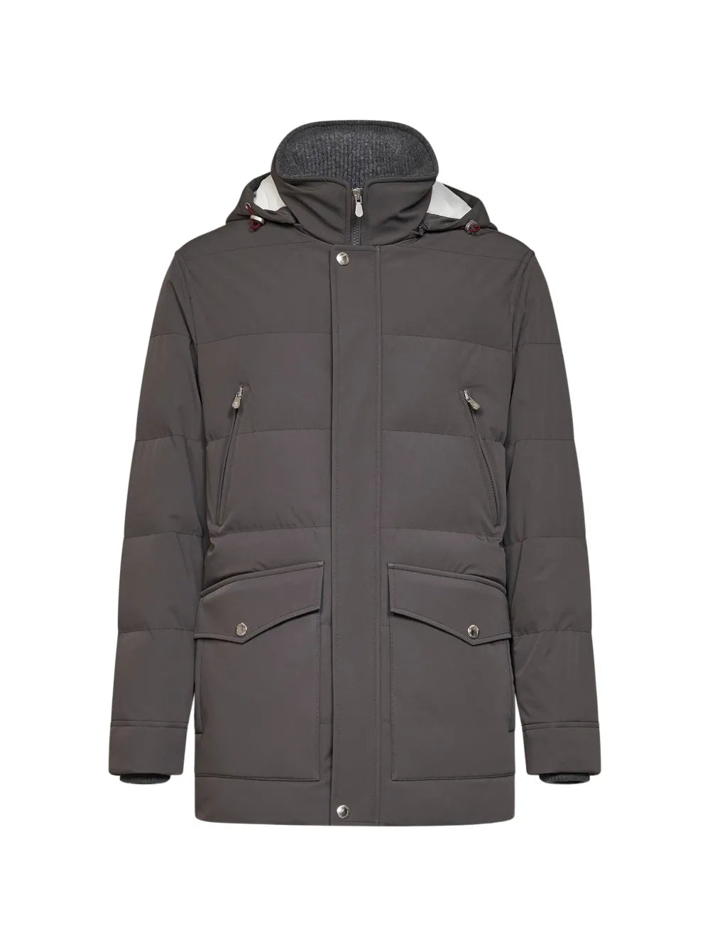 Padded with Detachable Hood Down Jacket — Charcoal