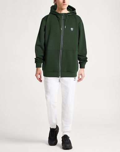 Man Sweatshirt Dark green Size M Polyester, Viscose, Elastane