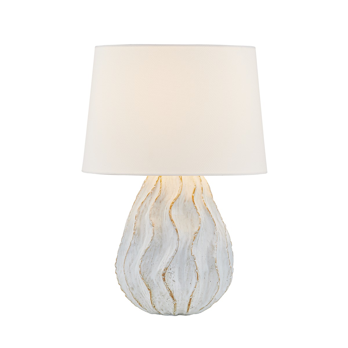 Aged Brass Ceramic Sea Salt Table Lamp from the Karla Collection