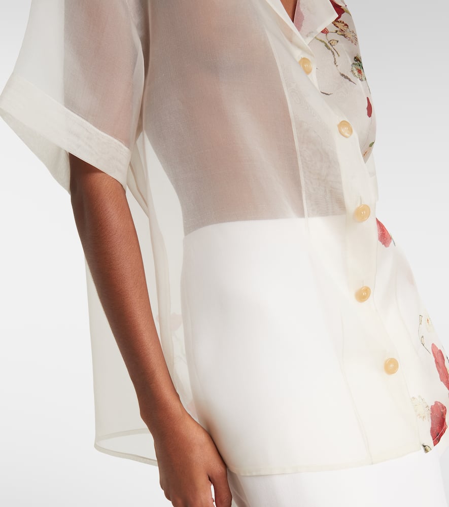Riordan floral sheer silk organza shirt