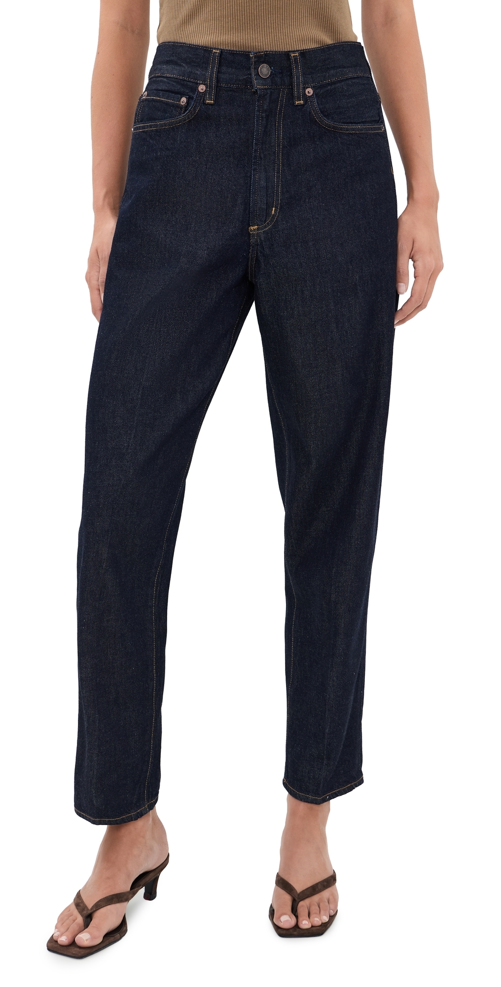 80s High Rise Vintage Taper Jeans Rinse
