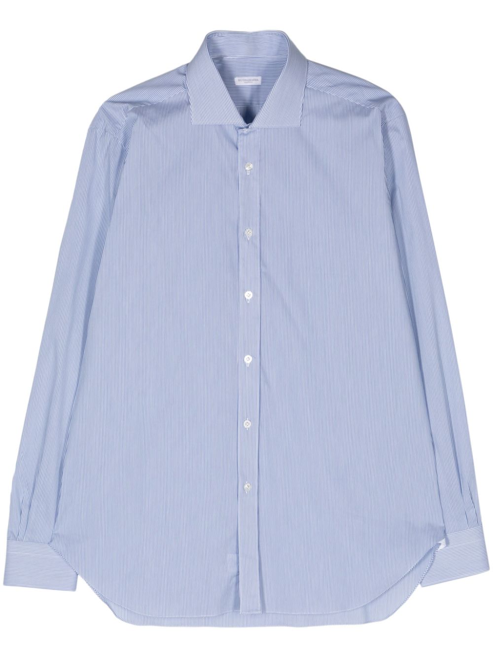 Pinstriped cotton-blend shirt - Blue