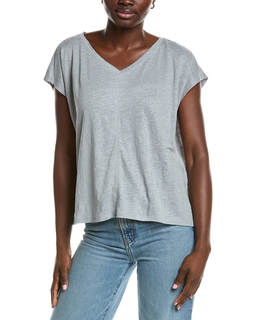 V-Neck Square Linen T-Shirt