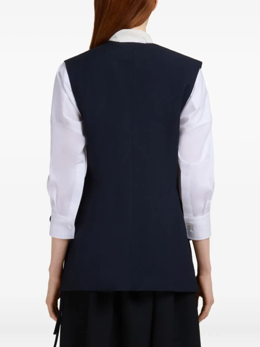Dark Blue Wool Waistcoat