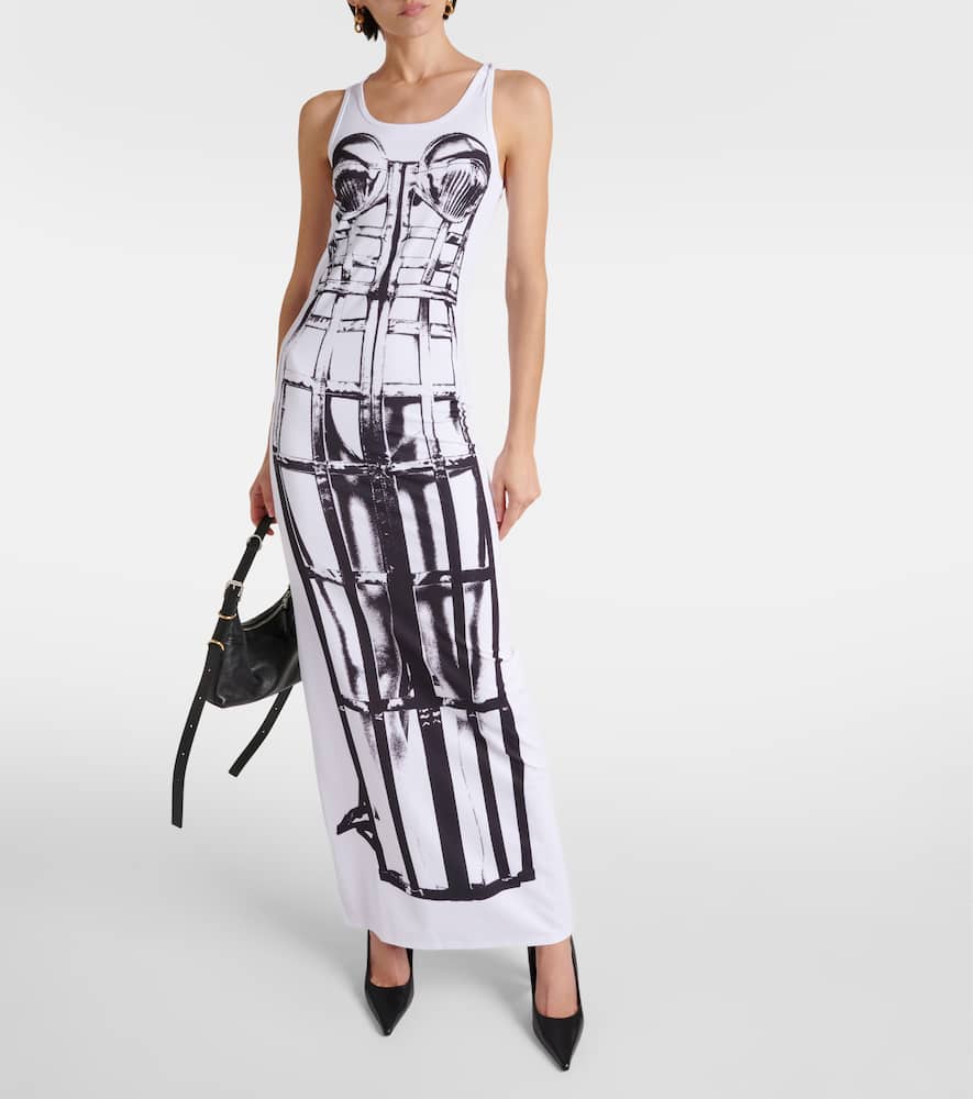 Trompe l'oeil jersey maxi dress