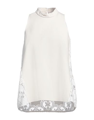 Woman Top Ivory Size 6 Viscose, Polyamide, Elastane, Cotton