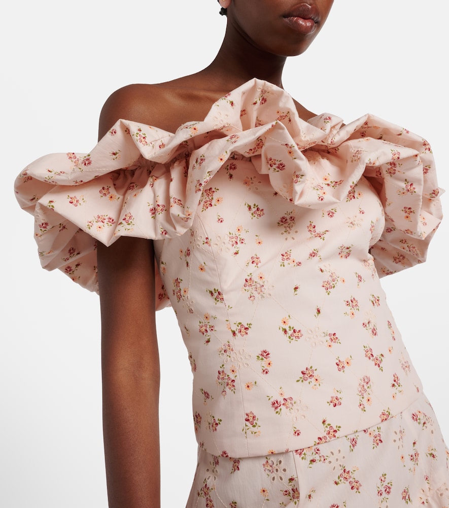 Dalia floral off-shoulder cotton top