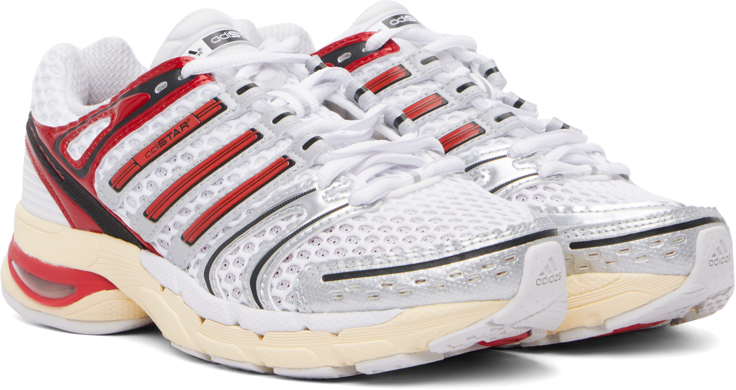 White & Red Adistar Control 5 Sneakers