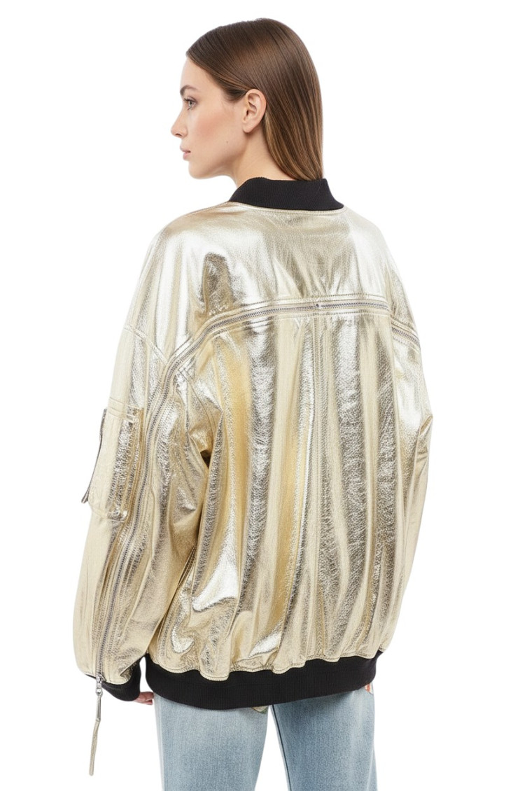 Gold Metallic Oversized Jacket