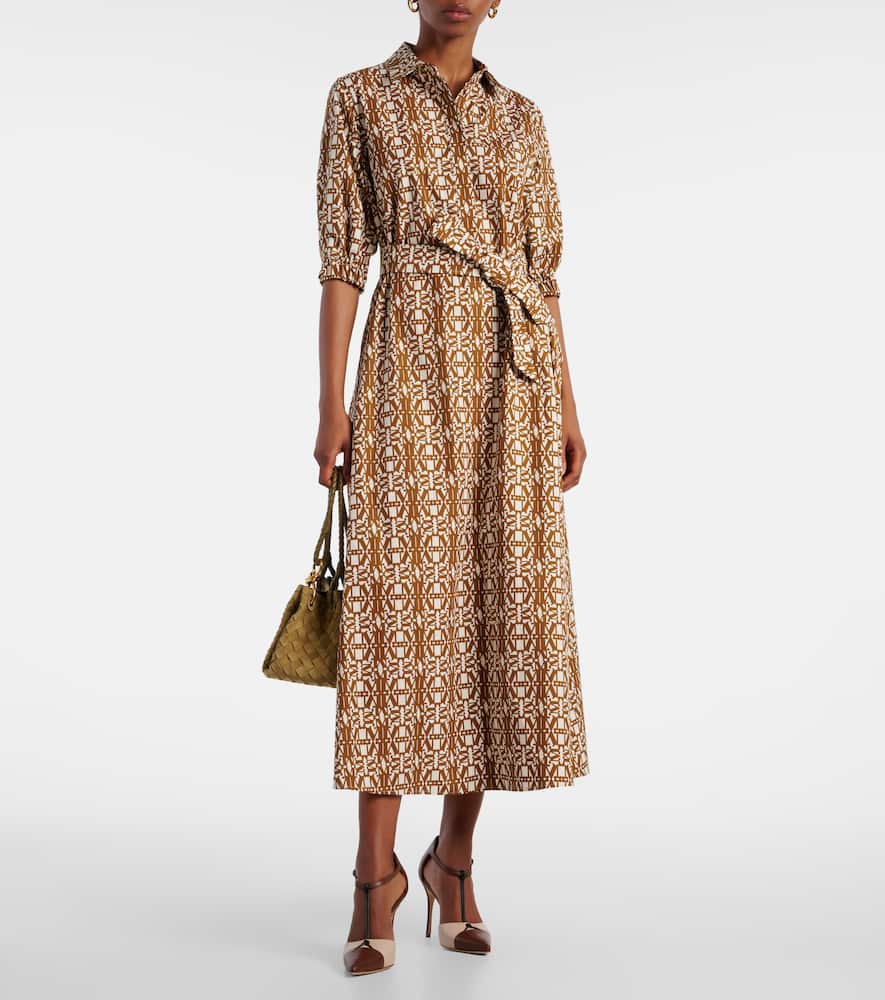 Luxgi belted printed cotton maxi dress
