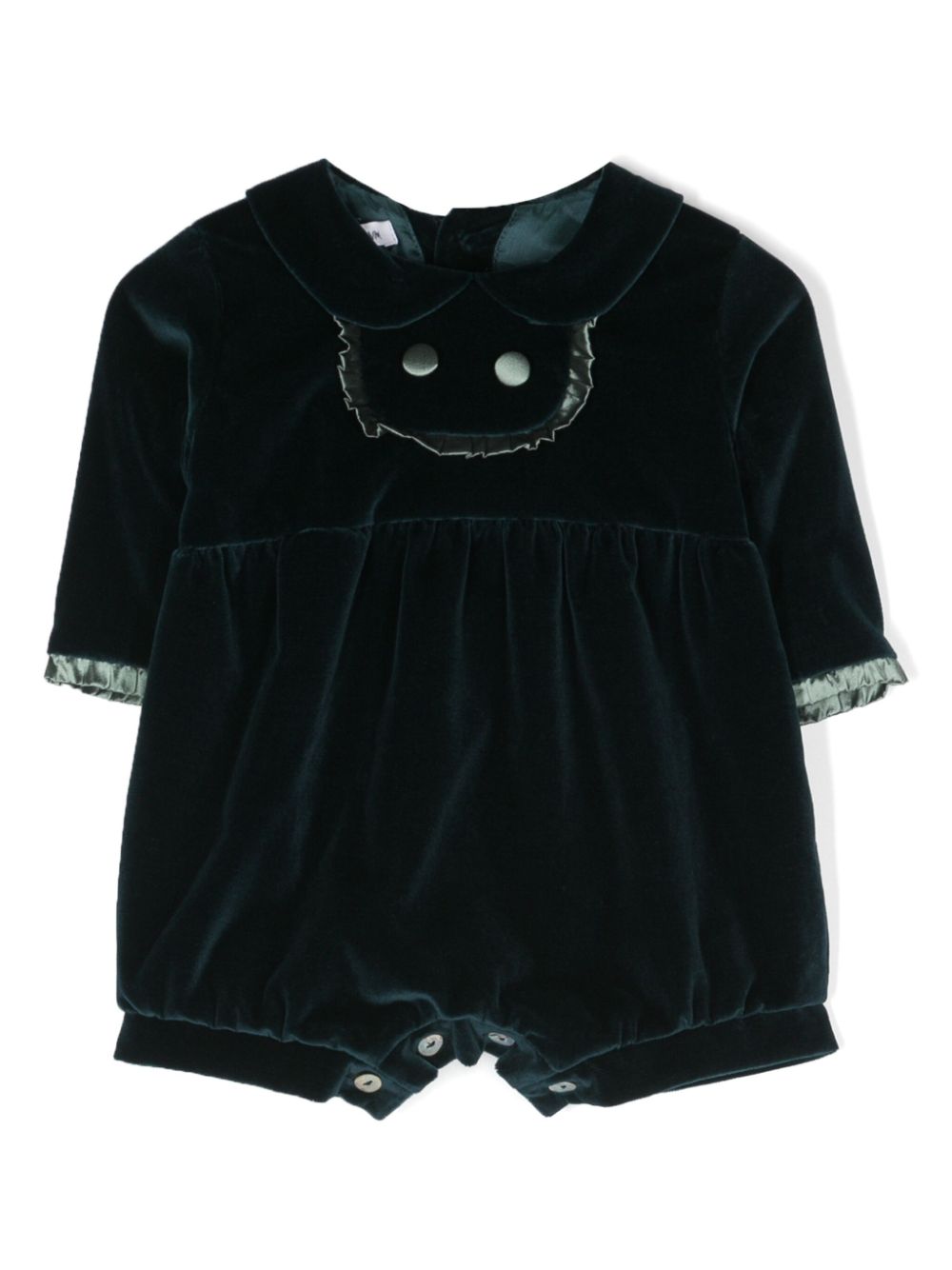 Ruffle velvet romper - Blue