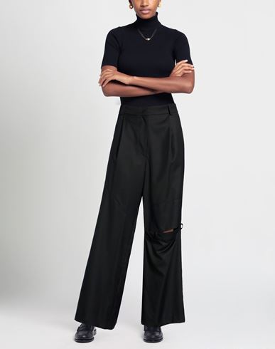 Woman Pants Black Size M Polyester, Polyurethane