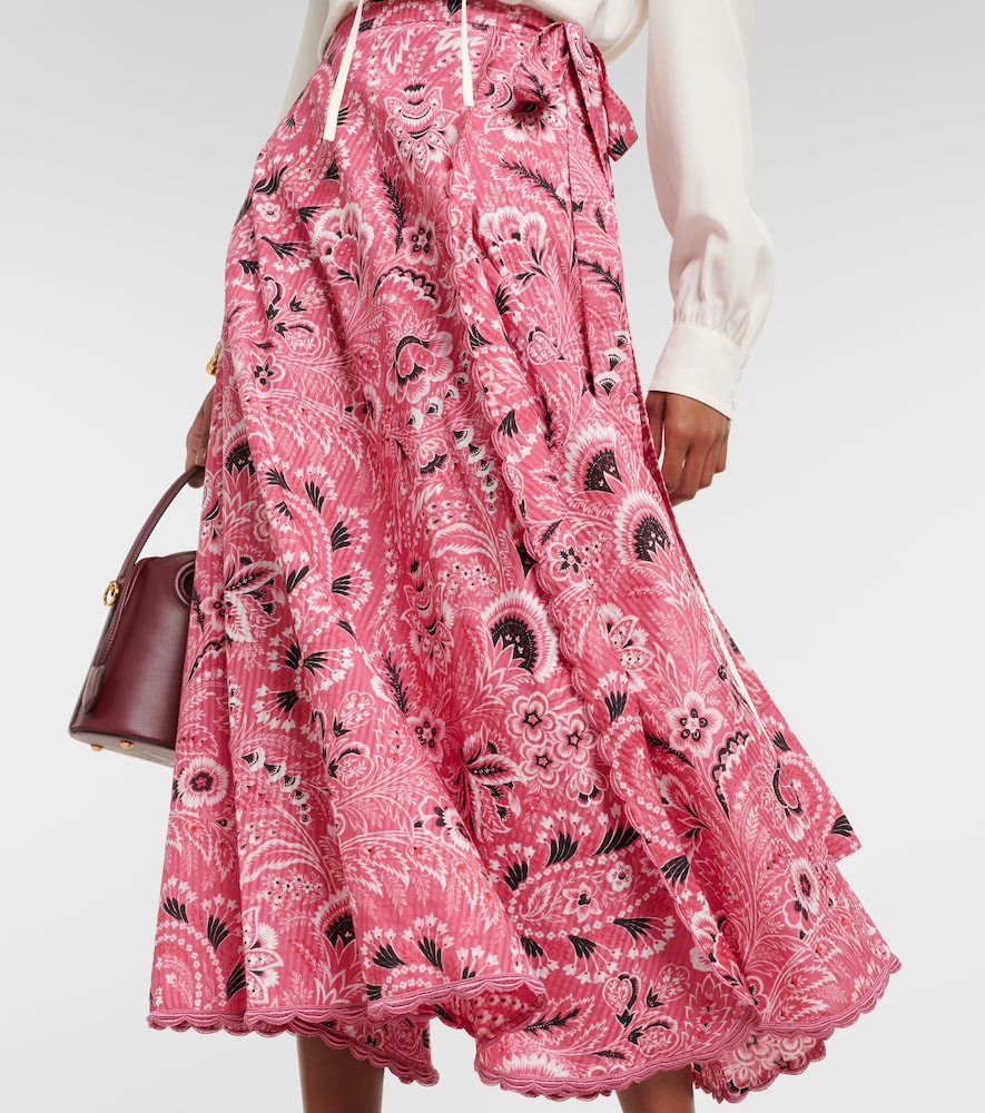 Paisley cotton and silk maxi skirt