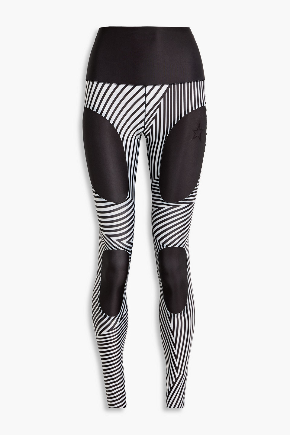 Printed stretch-jersey leggings - Black - XS