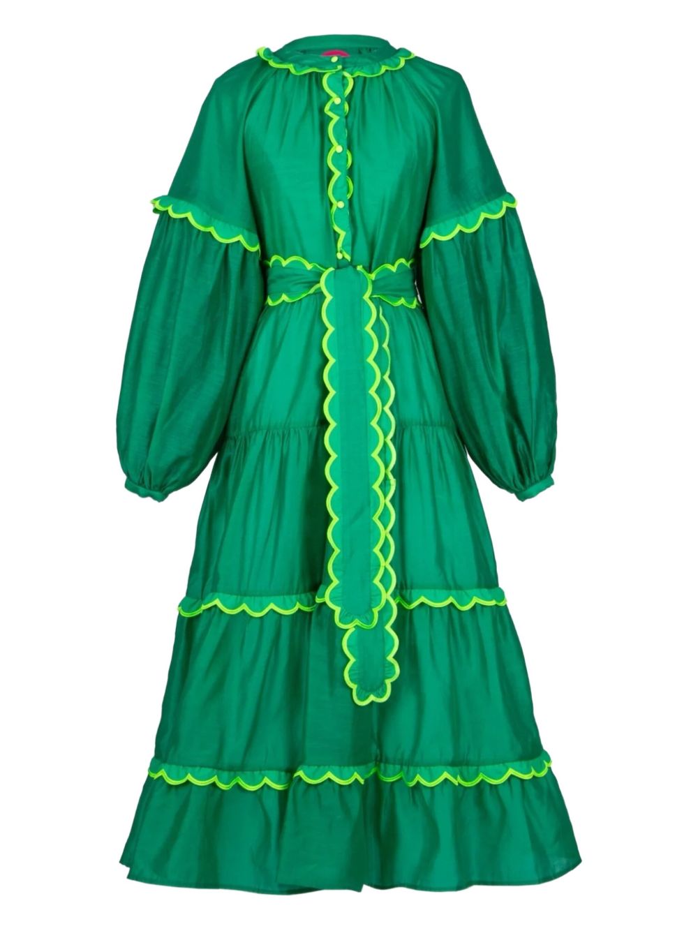 Ruffled tiered dress - Green