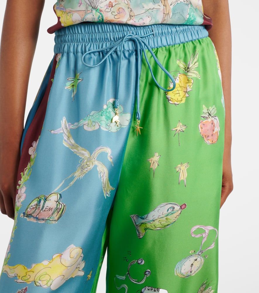 Alémais Daria printed silk wide-leg pants