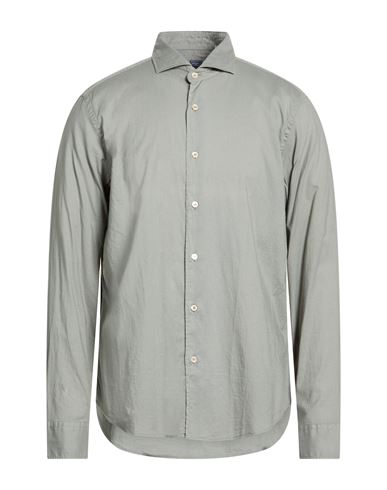 Man Shirt Military green Size 17 ½ Cotton, Elastane