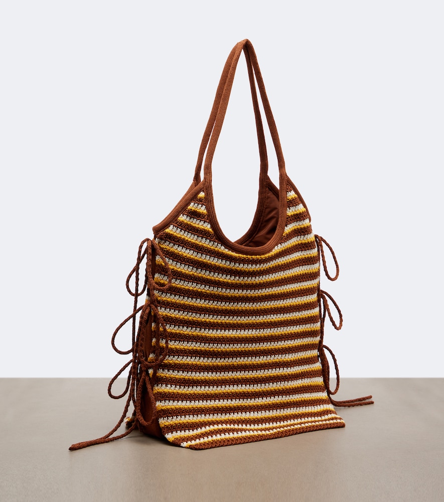 Ivy crochet striped tote bag