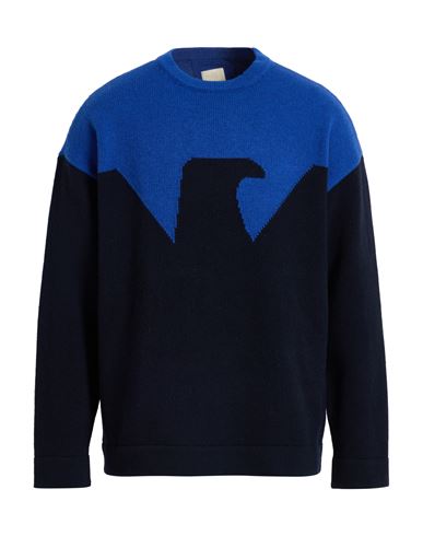 Man Sweater Blue Size M Wool, Polyamide