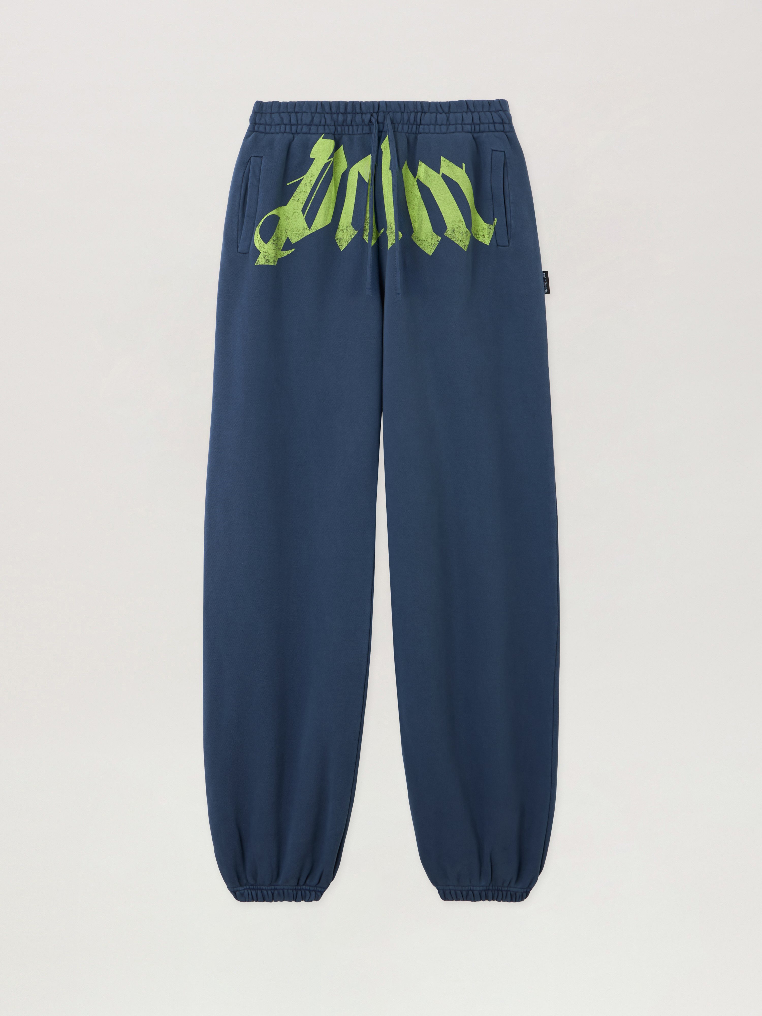 Big Waist Logo Sweatpants Man  Navy Blue Lime