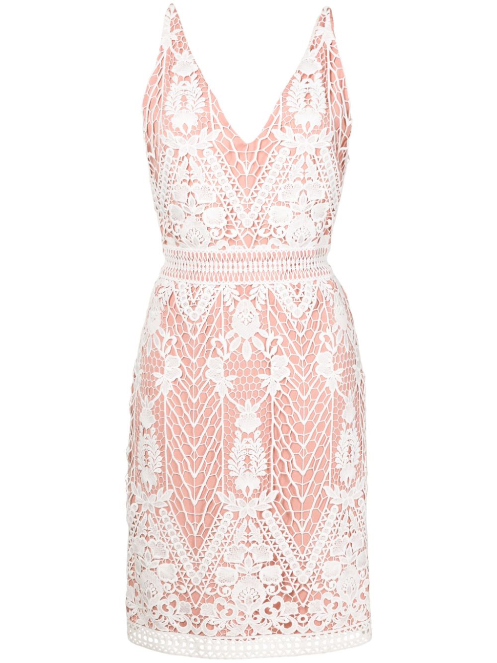 Canis crochet-panel dress - Neutrals
