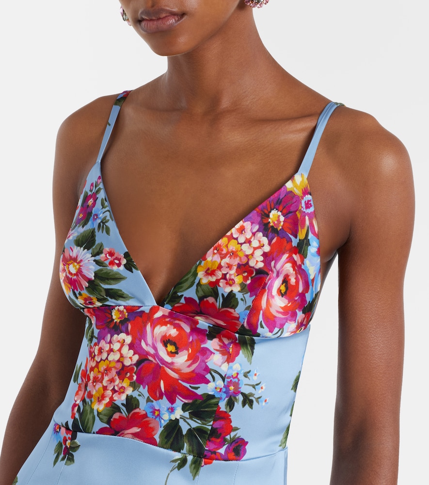 Floral satin midi dress