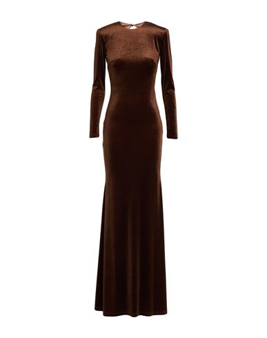 Woman Maxi dress Chocolate brown Size 6 PES