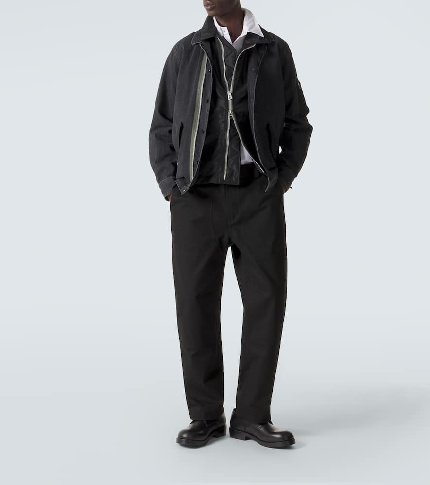 Twill-trimmed denim blouson jacket