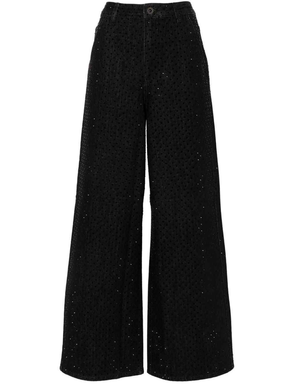 Rhinestone-embellished jeans - Black