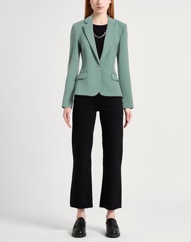 Woman Blazer Sage green Size 4 Polyester, Viscose, Elastane