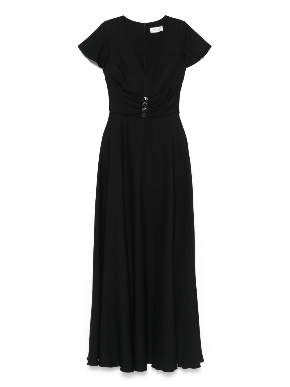 Decorative-button maxi dress - Black