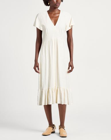 Woman Midi dress White Size 1 Cotton
