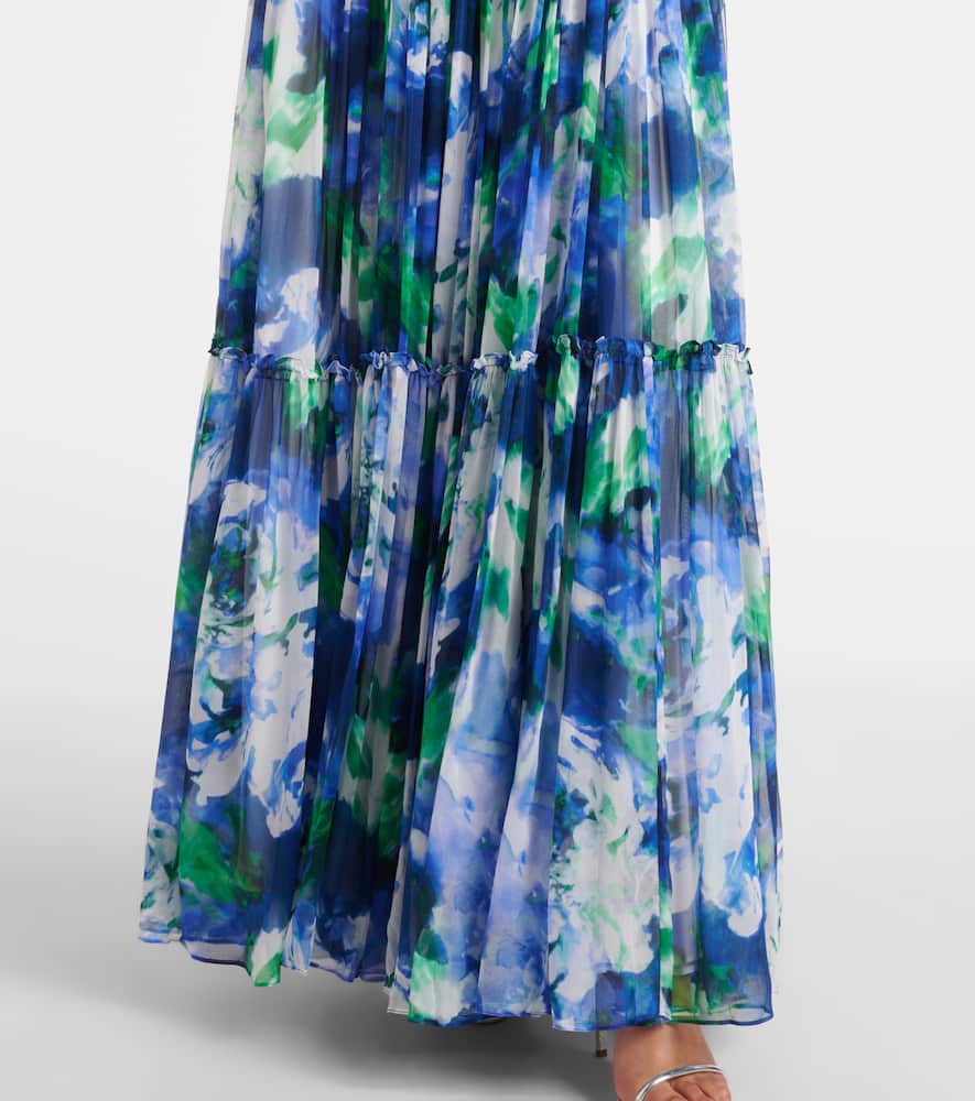 Costarellos Arella floral silk georgette gown