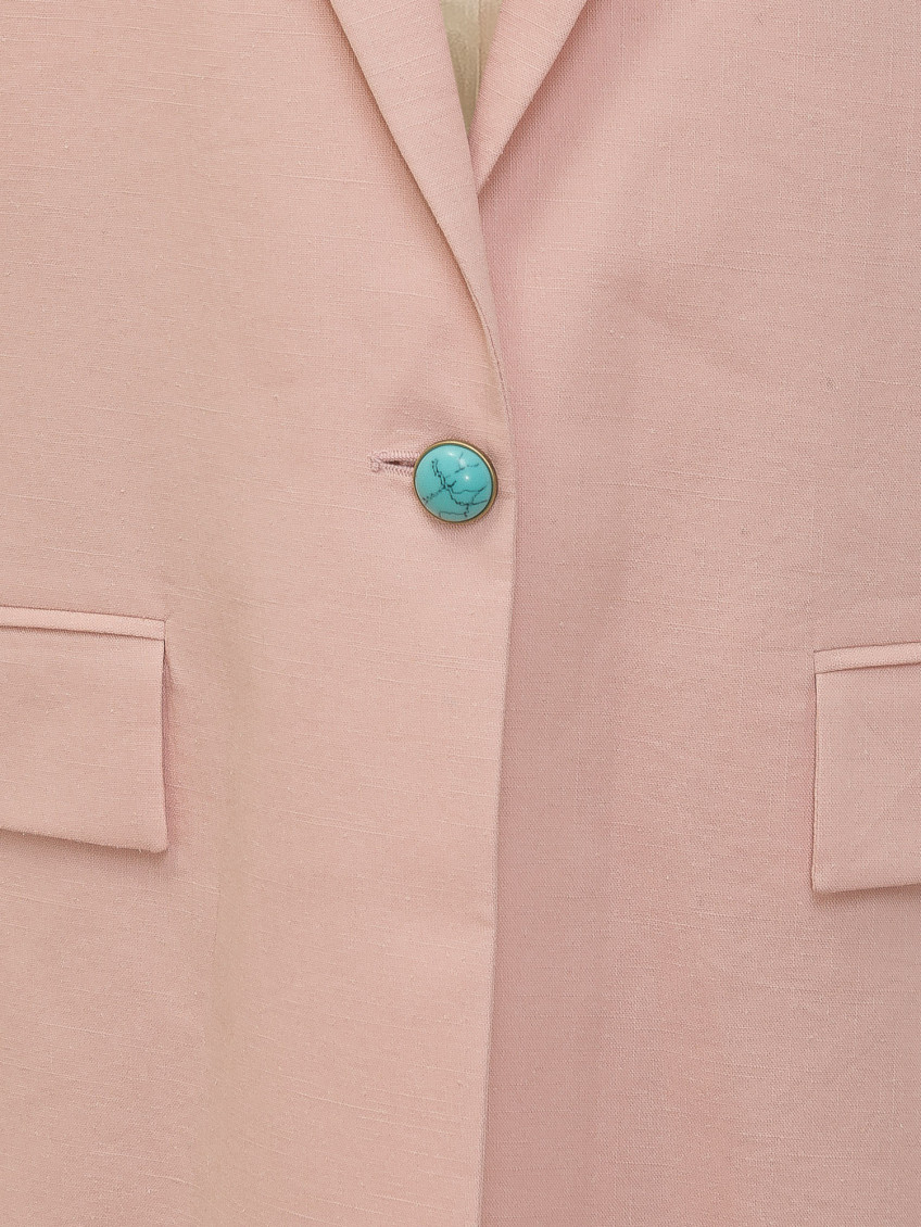 Pink Notched Lapel Blazer