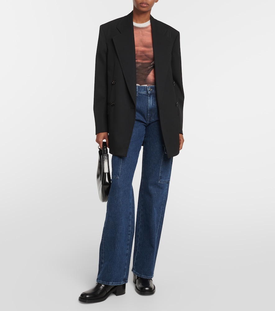 Tess Cargo high-rise straight jeans