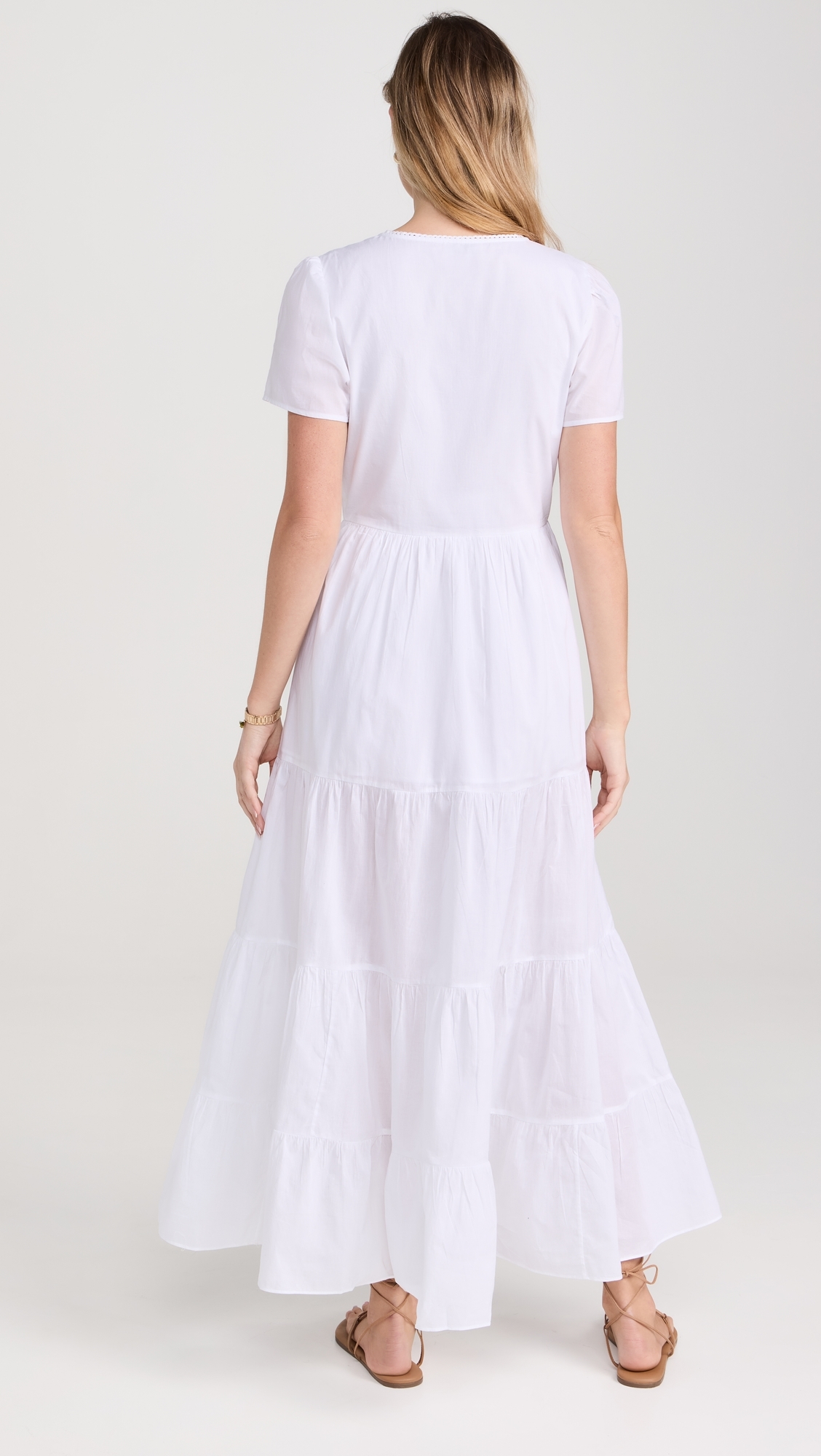 Button Maxi Dress White