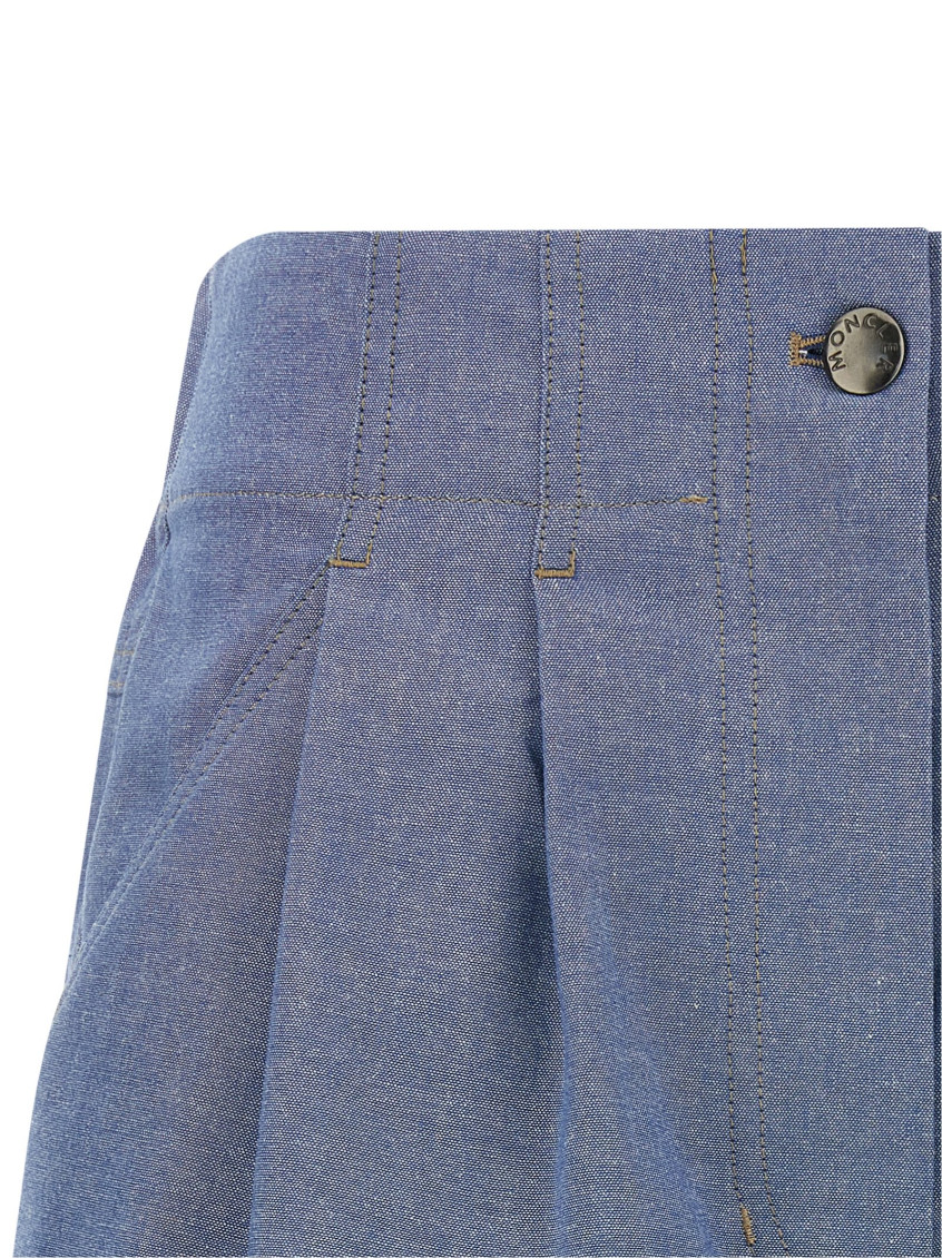 Chambray Cotton Shorts