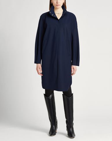 Woman Overcoat & Trench Coat Navy Size 6 Polyamide, Elastane