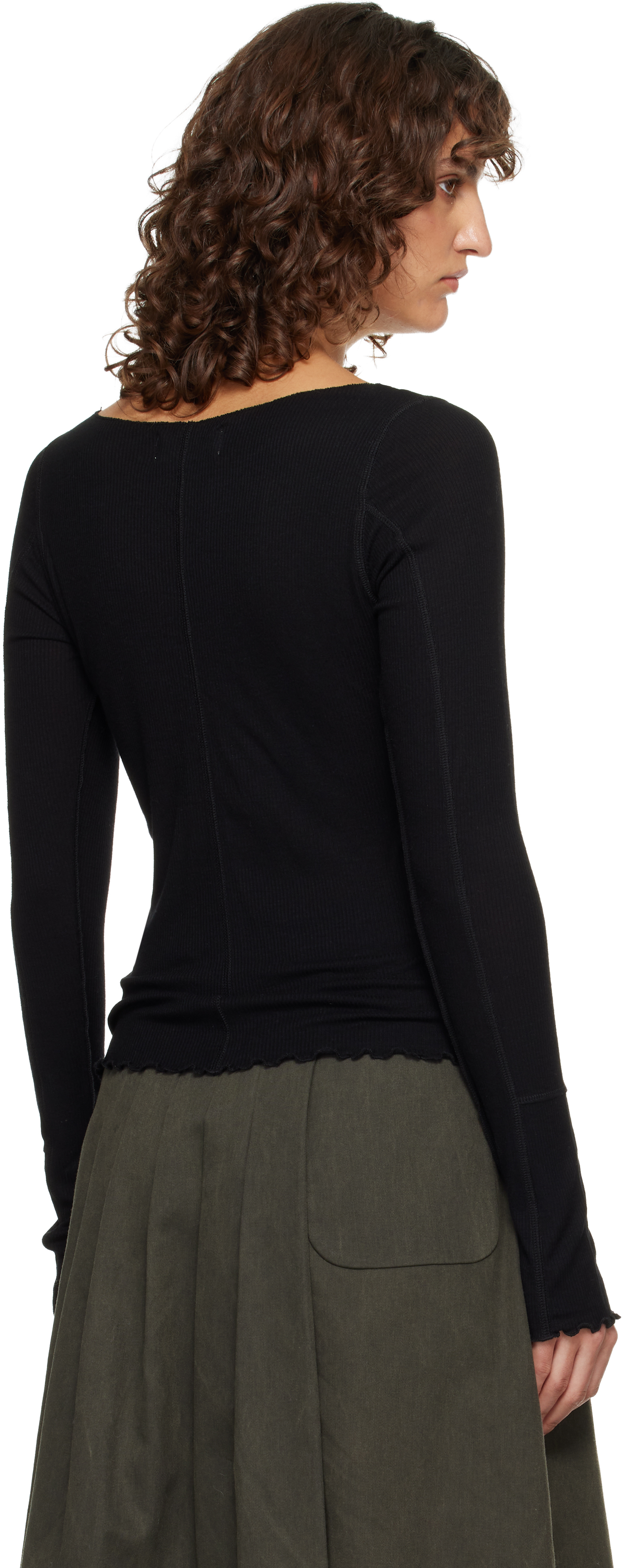 Black LS Flatlock T-shirt