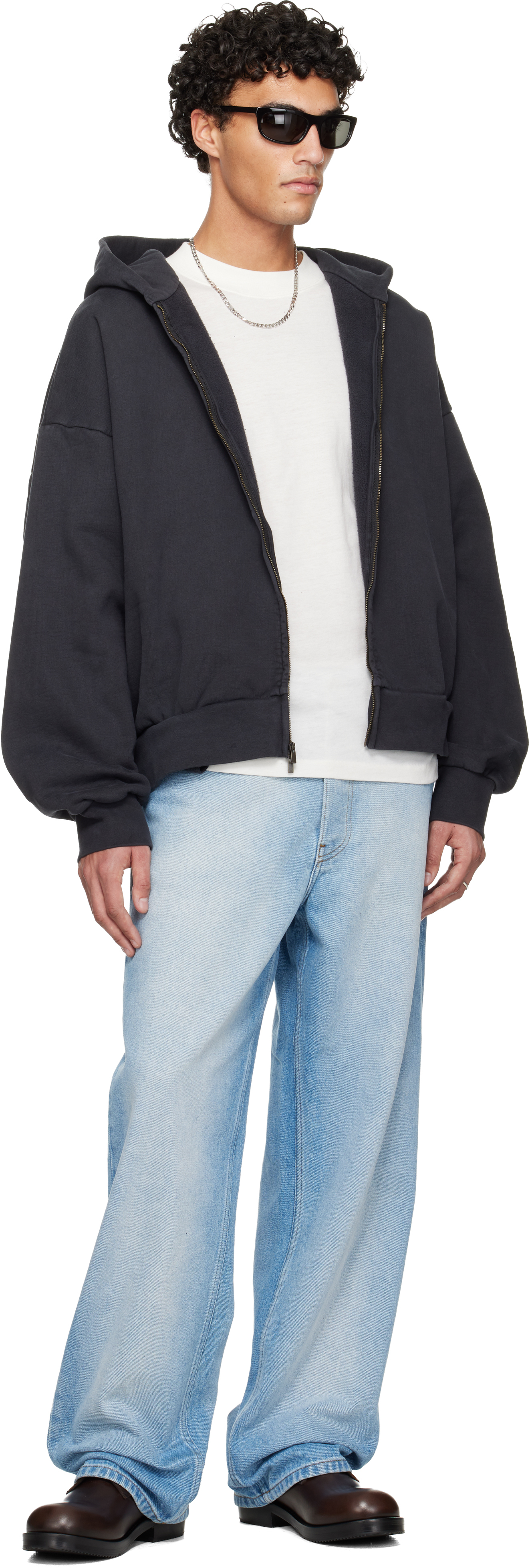 Black Holiday Embroidered Classic Full Zip Hoodie