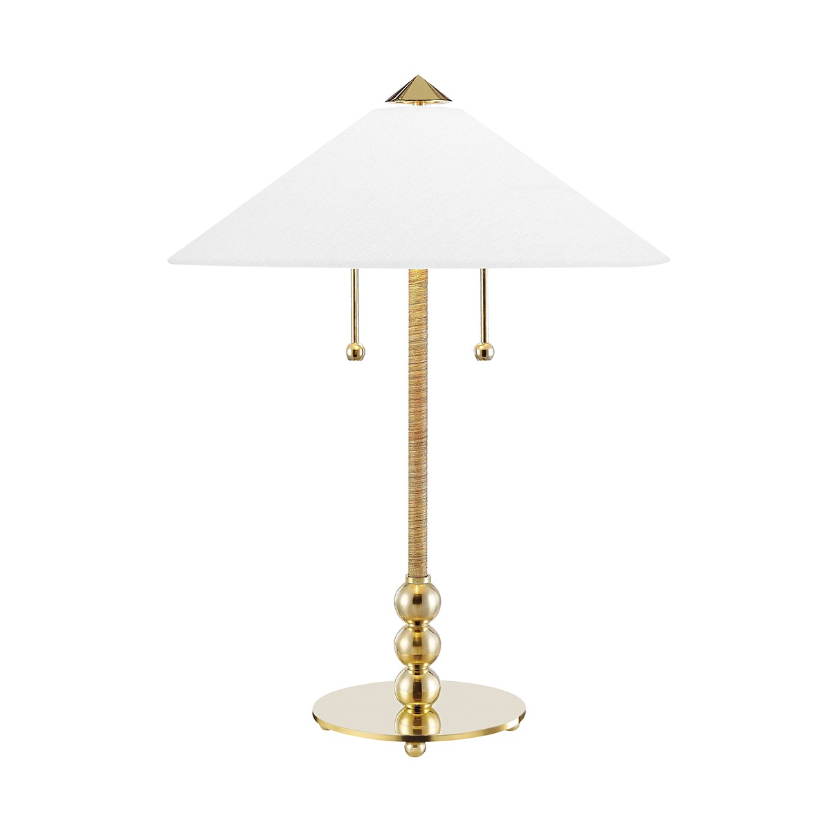Aged Brass Two Light Table Lamp from the Flare Collection