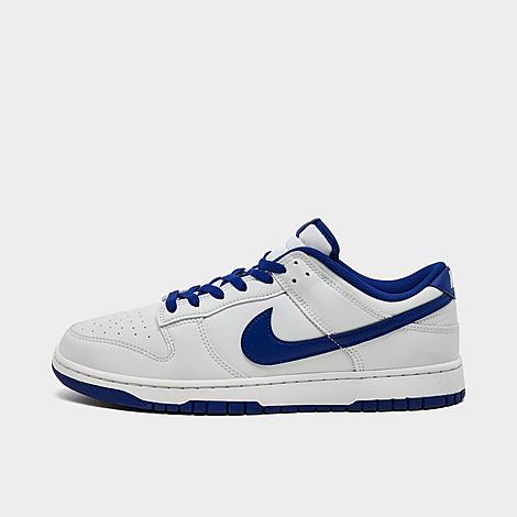 Men's Dunk Low Retro Casual Shoes in Summit White/Summit White/Deep Royal Blue