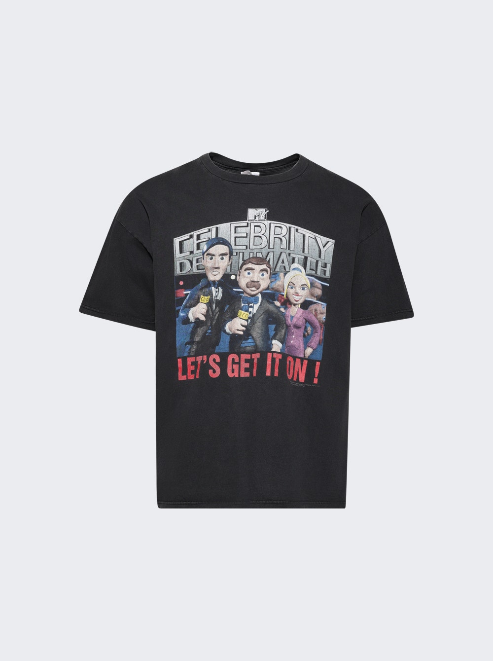 Cartoon-print T-shirt - Black