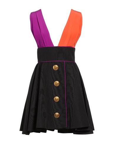 Woman Mini dress Black Size 6 Virgin Wool, Silk
